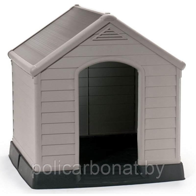 Будка пластиковая уличная для дом. питомца Dog house, серый - фото 3 - id-p157046183