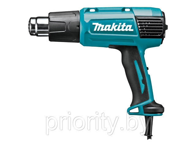 Термовоздуходувка MAKITA HG 6031 VK в чем. + набор сопл (1800 Вт, 2 скор., 50-600 °С, ступенч. рег.)