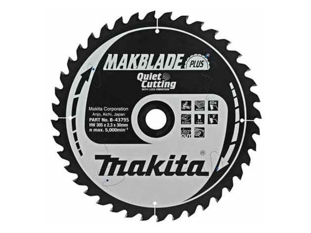 Диск пильный 305х30 мм 40 зуб. по дереву MAKBLADE PLUS MAKITA (Пильный диск для дерева MAKBLADE PLUS,, фото 2