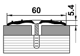 Стык одноуровневый ПС 07 серебро люкс 60мм длина 1800мм, фото 2
