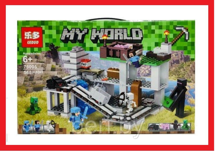 76005 Конструктор LEDUO Minecraft MY WORLD "Мини шахта", 568 деталей, аналог Лего