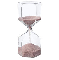ТИЛЛСЮН Декоративные песочные часы, прозрачное стекло/светло-розовый16 см