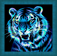 Картина стразами "Неоновый тигр"