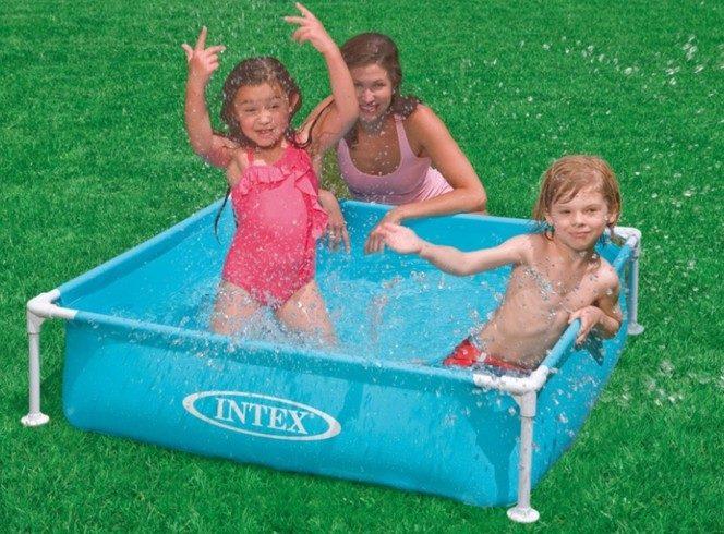 Детский каркасный бассейн Intex 57173 Mini Frame Pool (бирюзовый) 122x122x30 см - фото 3 - id-p78219459