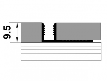 Защелка алюминиевая 9.0мм для Т-образного профиля ПС 09-2 длина 2700мм - фото 2 - id-p157102853