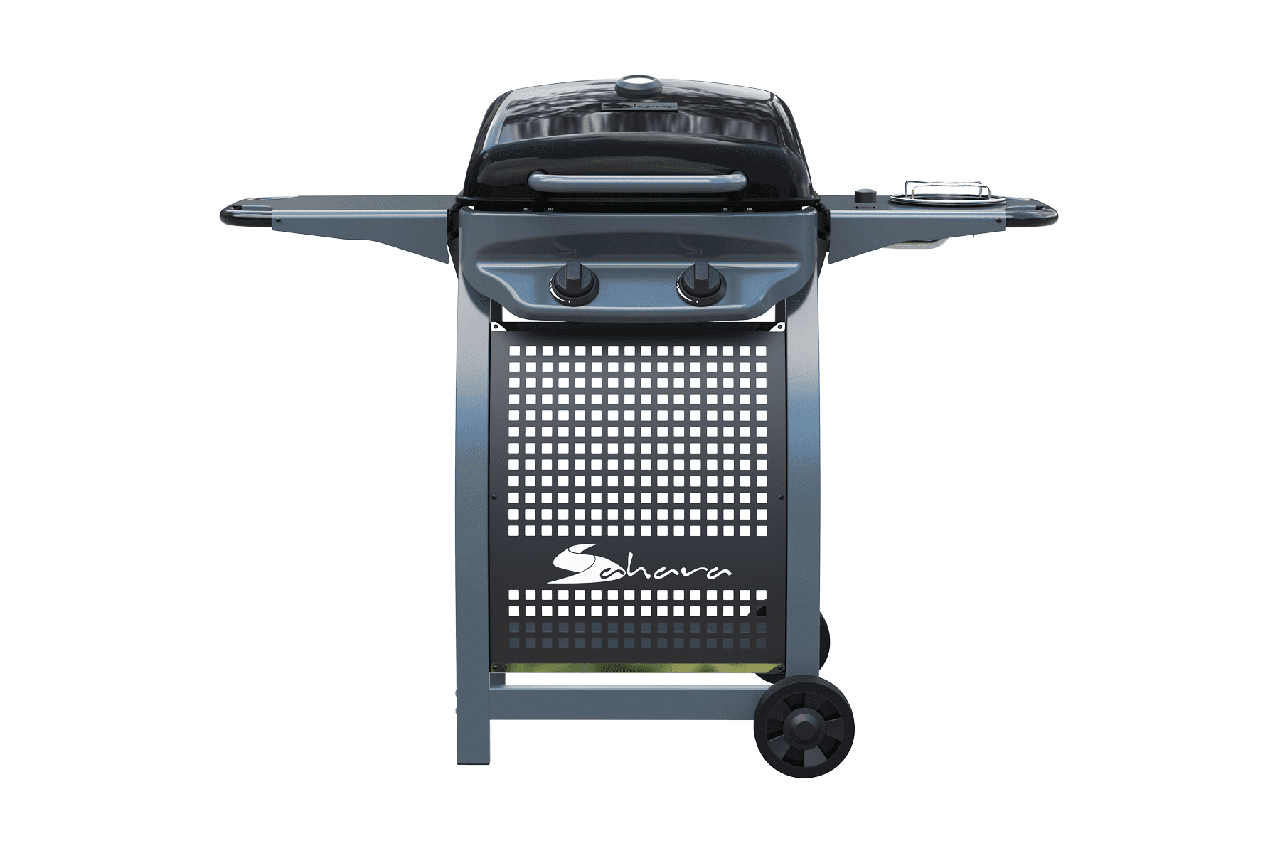 Гриль газовый sahara x150 2 burner bbq, черный/серый - фото 1 - id-p157109976