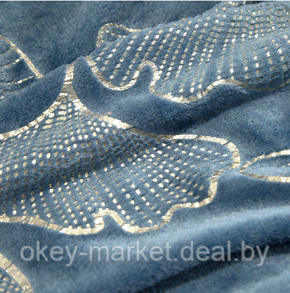 Плед из микрофибры Ginko 150х200, голубой, фото 3