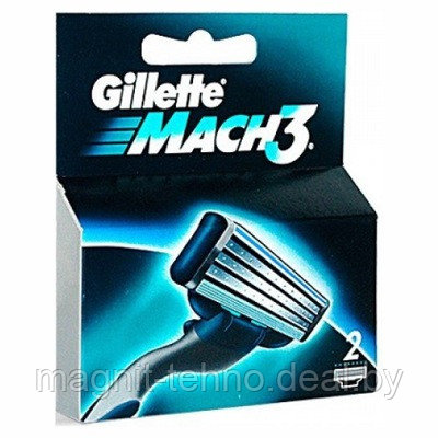 Сменные кассеты для бритья Gillette Mach3 2 шт. - фото 2 - id-p157122506