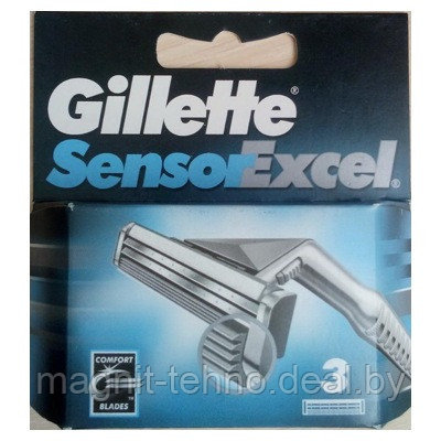 Сменные кассеты для бритья Gillette Sensor Excel 3 шт. - фото 1 - id-p157122545