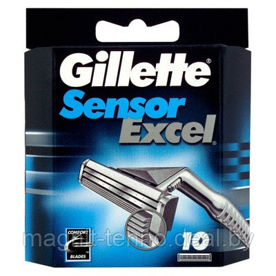 Сменные кассеты для бритья Gillette Sensor Excel 10 шт. - фото 1 - id-p157122546