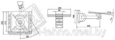 Кронштейн для колонок (акустики) Electriclight КБ-01-25-М металлик - фото 2 - id-p157122681