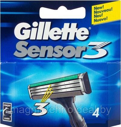 Сменные кассеты для бритья Gillette Sensor3 4 шт. - фото 1 - id-p157122707