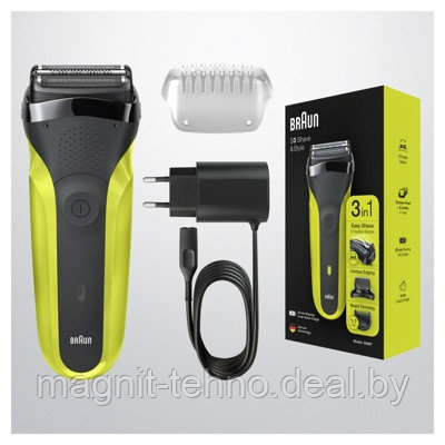 Электробритва Braun Series 3 Shave&Style 300bt Green + насадка-триммер и 5 гребней - фото 2 - id-p157124295