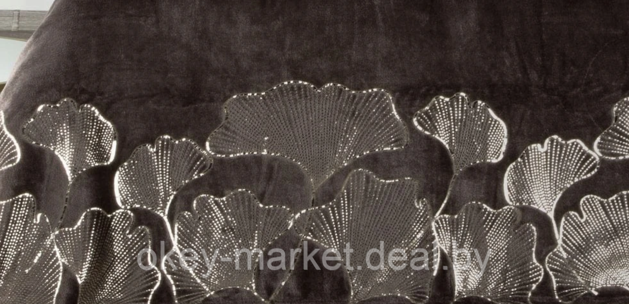 Плед из микрофибры Ginko 150х200, коричневый - фото 4 - id-p157125050