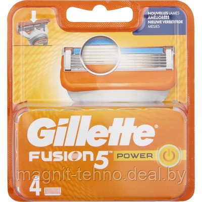 Сменные кассеты Gillette Fusion5 Power (4шт) - фото 1 - id-p157123659