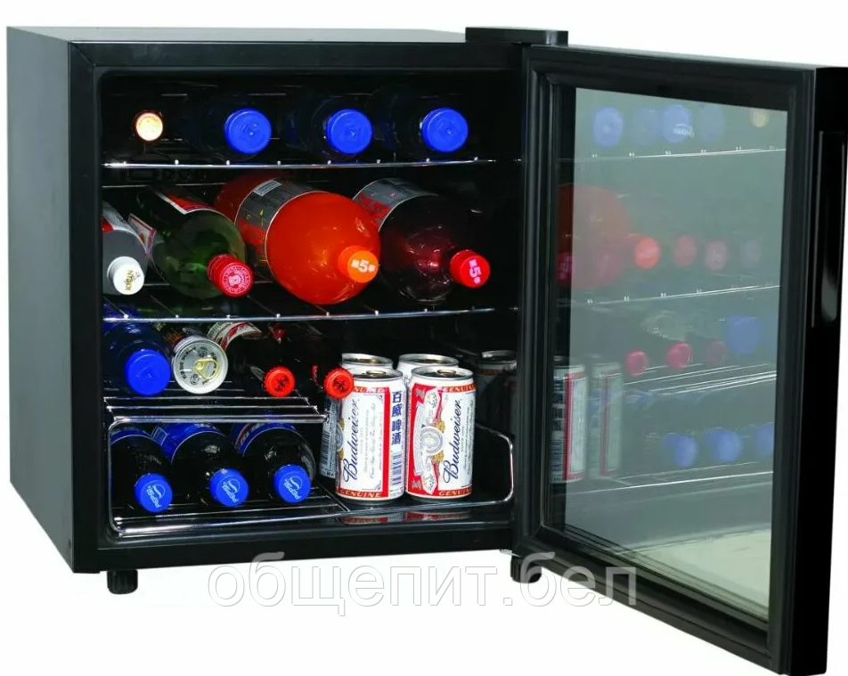 Шкаф холодильный со стеклом COOLEQ TBC-46 черный - фото 1 - id-p157126250