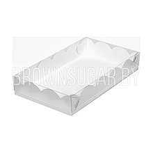 Коробка для печенья и пряников с прозрачной крышкой Белая (Россия, 200х120х35 мм) 080420