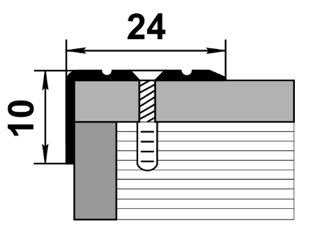 Профиль угловой ПУ 01 алюминий без покрытия 24*10мм длина 900мм - фото 2 - id-p157152058