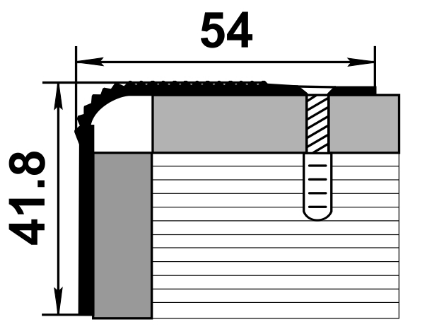 Профиль угловой ПУ 02 алюминий без покрытия 54х41,8мм длина 900мм - фото 2 - id-p157152425