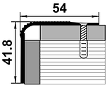 Профиль угловой ПУ 02 серебро люкс 54х41,8мм длина 1350мм, фото 2