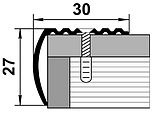 Профиль угловой ПУ 04 алюминий без покрытия 30х27мм длина 1350мм, фото 2