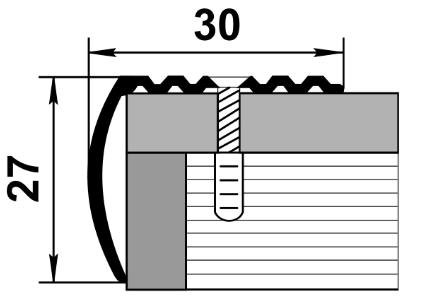 Профиль угловой ПУ 04 алюминий без покрытия 30х27мм длина 1800мм - фото 2 - id-p157155111