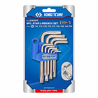 Набор Г-образных Torx, T10H-T50H, короткие, с отверстием, 9 пр. KING TONY 20409PR