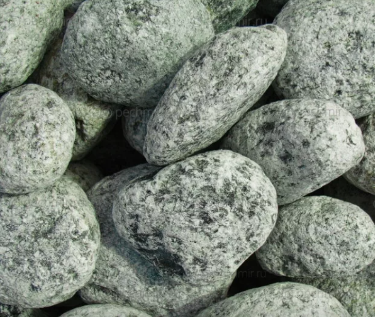 Камни для бани змеевик (серпентинит) обвалованный (70-140мм) 20кг - фото 1 - id-p157162464