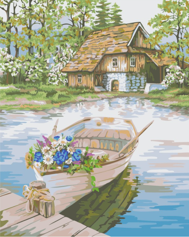 Набор для рисования картины по номерам "Лодка" - фото 1 - id-p157163844