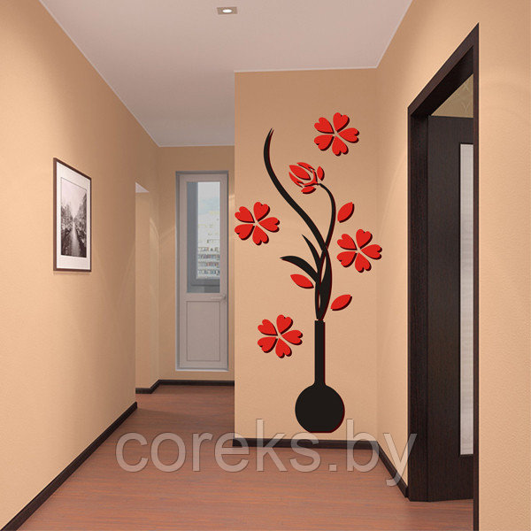 Декоративное деревянное панно "Цветы" (размер 165*75 см) №3 - фото 1 - id-p157166334