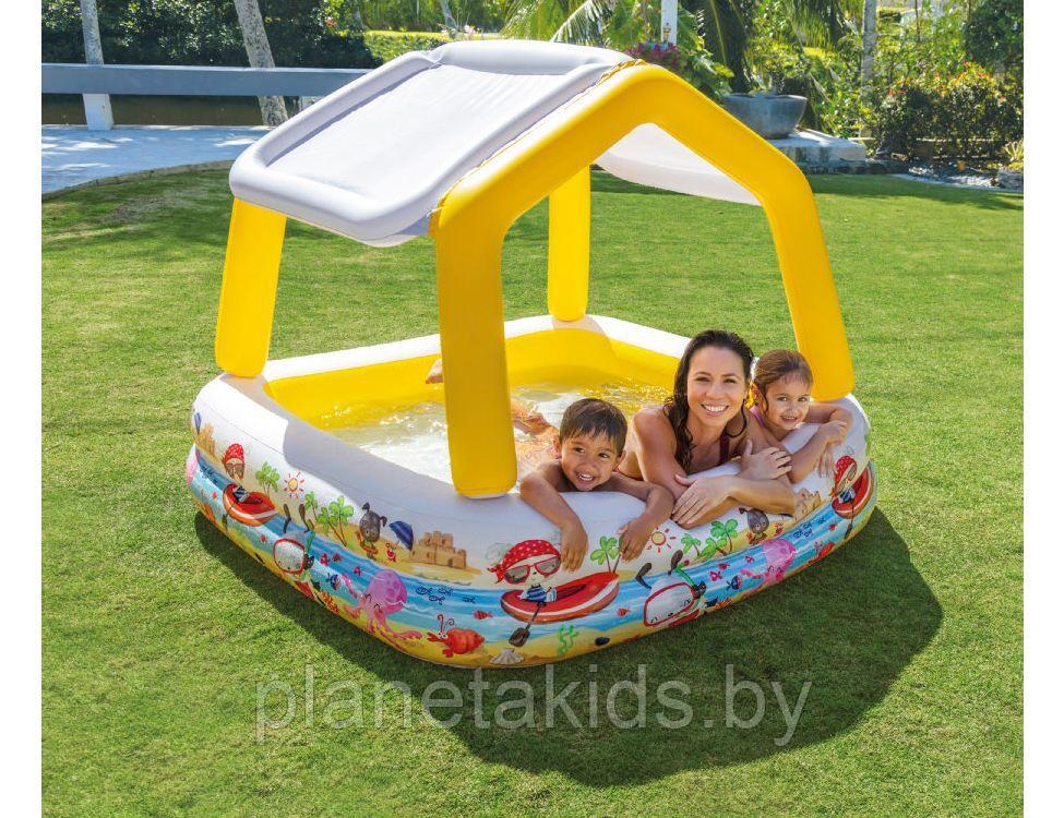 Детский надувной бассейн Intex с навесом от солнца (размер 157х157х122см), арт.57470NP - фото 3 - id-p100896795
