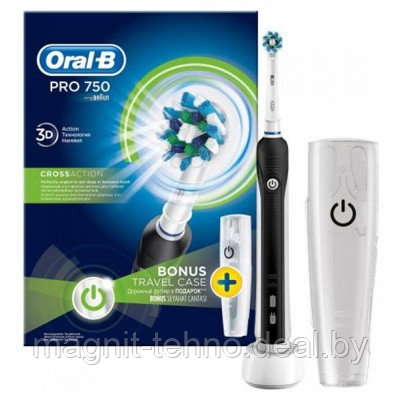Электрическая зубная щетка Braun Oral-B PRO 750 Black Cross Action (D16.513.UX) - фото 1 - id-p33839916