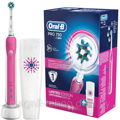 Электрическая зубная щетка Braun PRO 750 Cross Action Pink (D16.513.UX) - фото 1 - id-p58215276