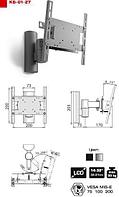 Кронштейн для ЖК телевизора ElectricLight КБ-01-27-М металлик