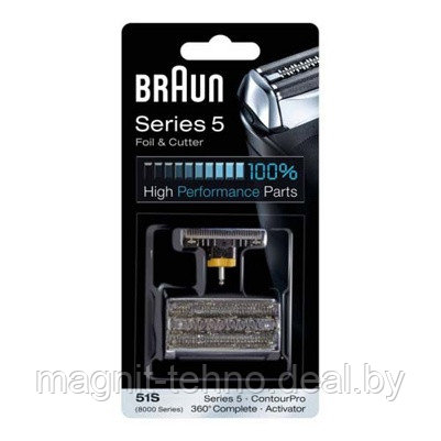 Сетка и режущий блок для бритв Braun Series 5 51S (серебристый) - фото 1 - id-p2920128