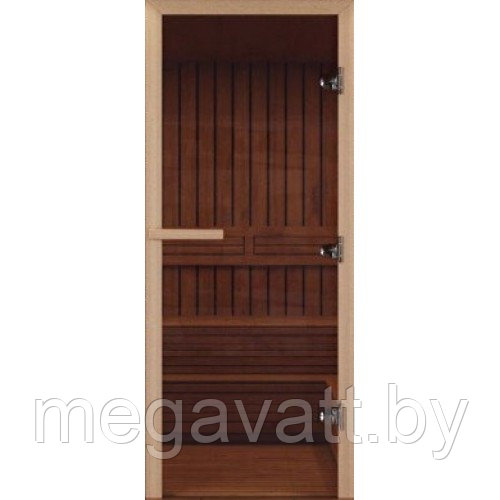 DoorWood 700x1900 "Теплый день" (бронза, коробка Ольха, алюминиевая ручка)