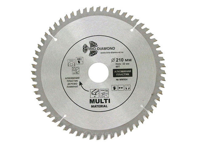 Диск пильный 210х30/32 мм 60 зуб. универсальный Multi Material (Trio-Diamond), фото 2