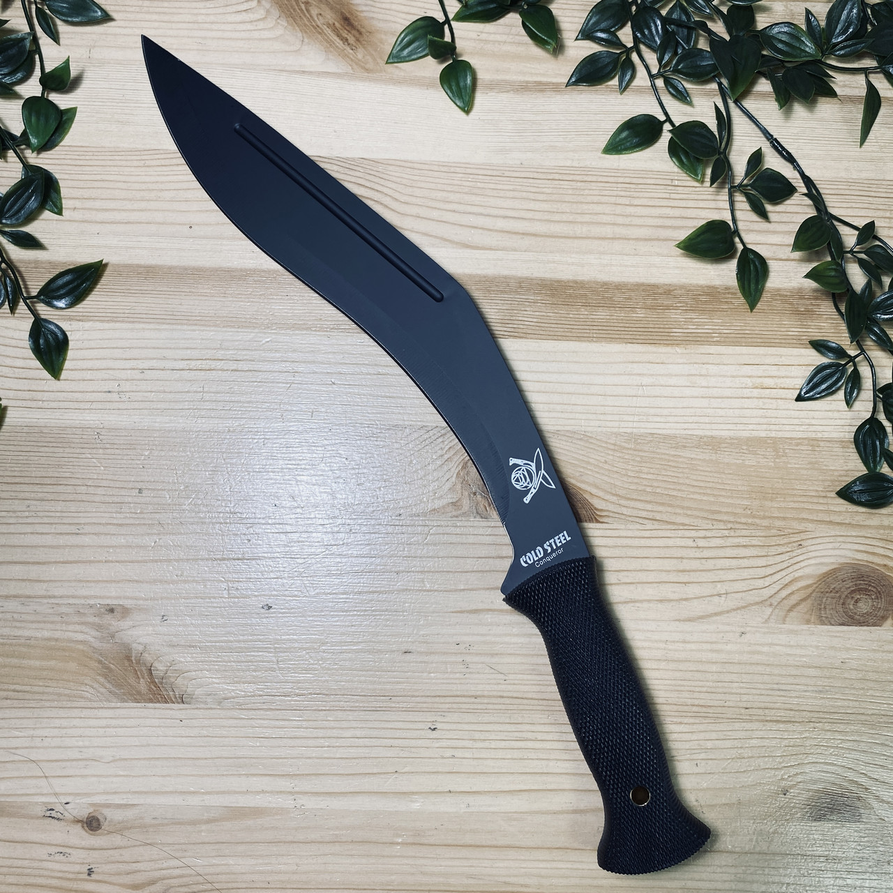 Мачете Cold Steel Conqueror (черное лезвие, изогнутое) - фото 1 - id-p157224877