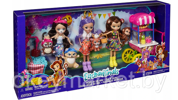 Игровой набор Mattel 3 куклы Enchantimals Пикник в парке FVJ80, фото 2