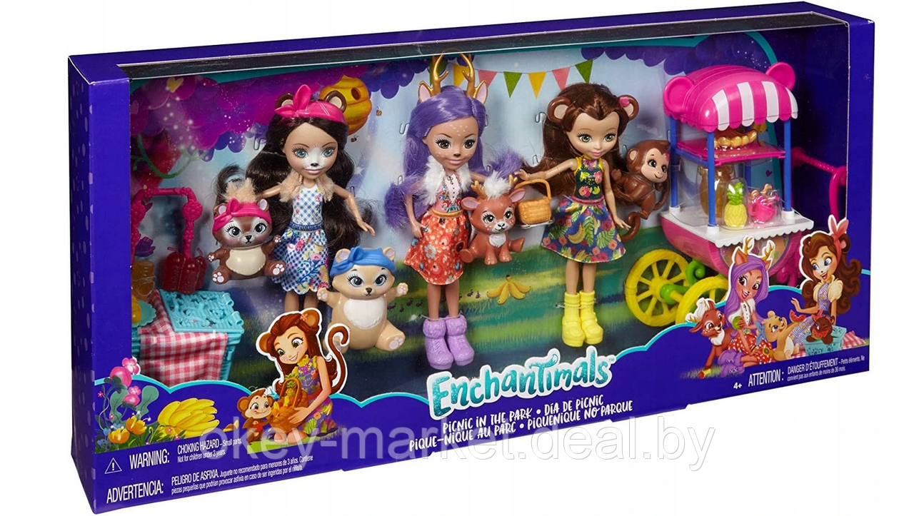 Игровой набор Mattel 3 куклы Enchantimals Пикник в парке - фото 2 - id-p157226671