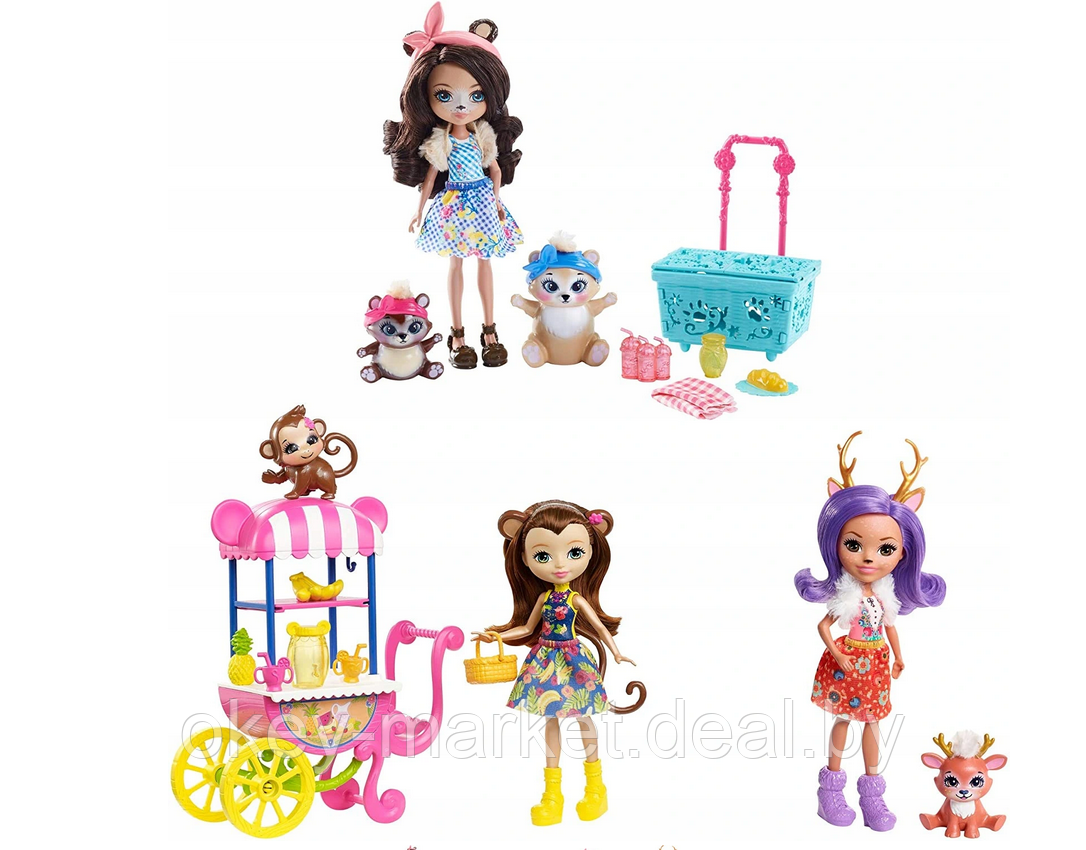 Игровой набор Mattel 3 куклы Enchantimals Пикник в парке - фото 3 - id-p157226671