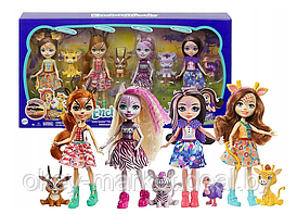 Игровой набор Mattel 4 куклы Enchantimals Друзья в солнечной саванне