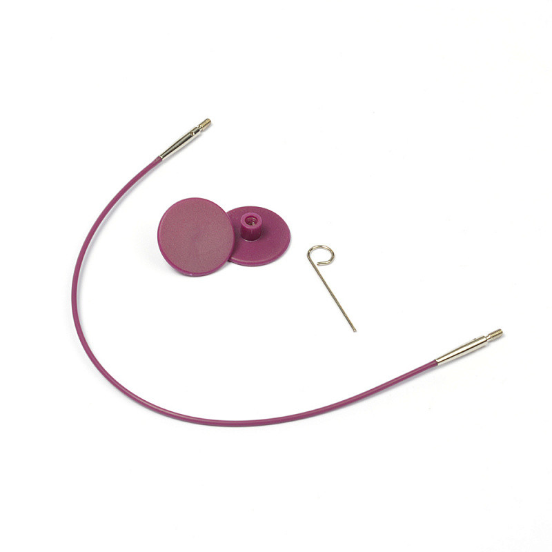 Knit Pro Тросик фиолетовый для съемных укороченных спиц, длина 20см (готовая 40см) - фото 1 - id-p157229958