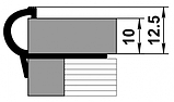 Профиль окантовочный ПУ 12 серебро люкс 12,5мм длина 2700мм, фото 2