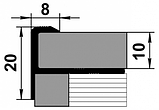 Профиль окантовочный ПУ 13 серебро люкс 10мм длина 2700мм, фото 2