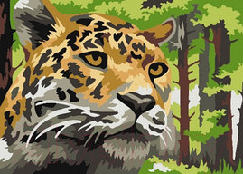 Набор для рисования картины по номерам "Леопард в лесу"
