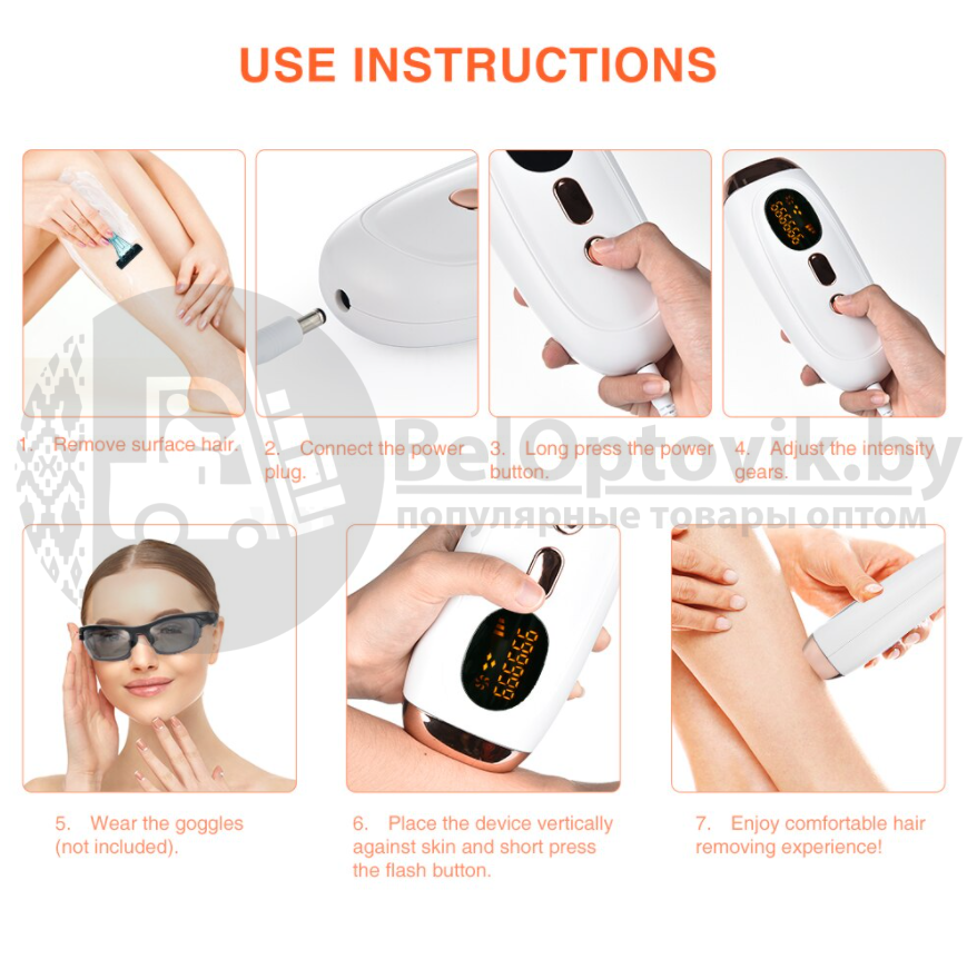 Фотоэпилятор для удаления волос IPL Hair Removal Device 999999 импульсов Зеленый - фото 3 - id-p157261767