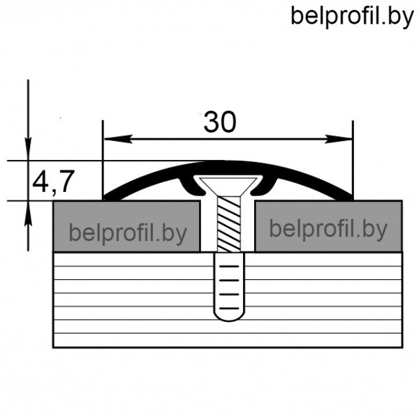 Порог алюм. ламинированный цвет"ДУБ АЛЬБА", длина- 90 см - фото 3 - id-p157285368