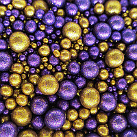БЛЕСК №715 Золото, фиолетовый Шарики из воздушного риса в глазури