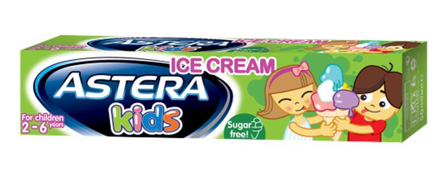 Детская зубная паста Astera KIDS Ice cream, 50 г - фото 1 - id-p156505721